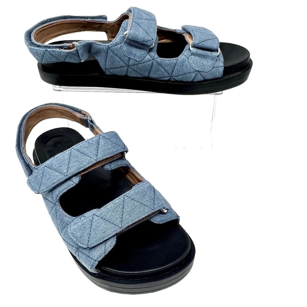Aerosoles women's Lamirca blue quilted adjustable sandals size 12M